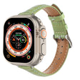 For Apple Watch Ultra 2 49mm Slim Crocodile Leather Watch Band(Light Green) - Watch Bands by PMC TechLife | Online Shopping South Africa | PMC TechLife