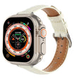 For Apple Watch Ultra 2 49mm Slim Crocodile Leather Watch Band(Beige) - Watch Bands by PMC TechLife | Online Shopping South Africa | PMC TechLife