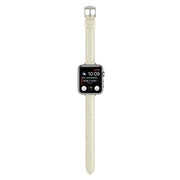 For Apple Watch Ultra 2 49mm Slim Crocodile Leather Watch Band(Beige)