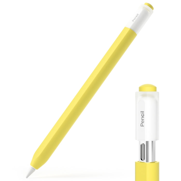 For Apple Pencil (USB-C) Transparent Jelly Stylus Protective Cover(Yellow)