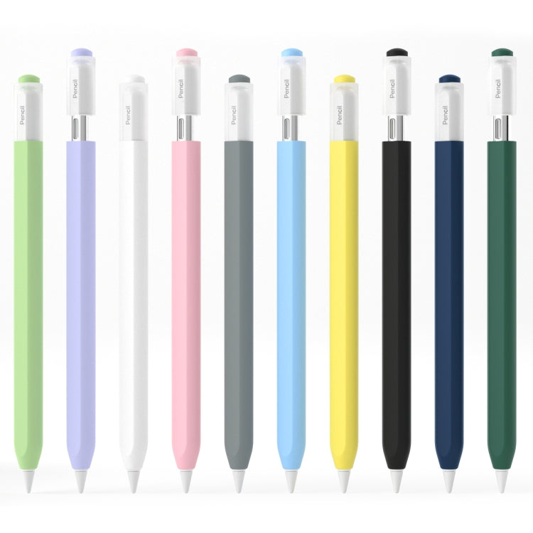 For Apple Pencil (USB-C) Transparent Jelly Stylus Protective Cover(Midnight Blue)
