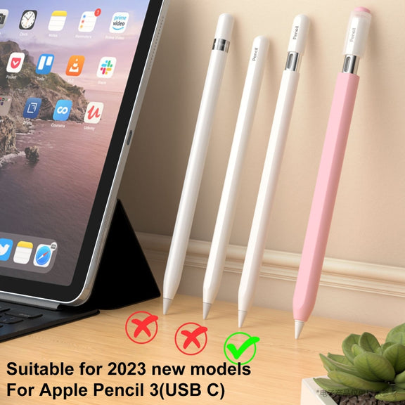 For Apple Pencil (USB-C) Transparent Jelly Stylus Protective Cover(Midnight Blue)