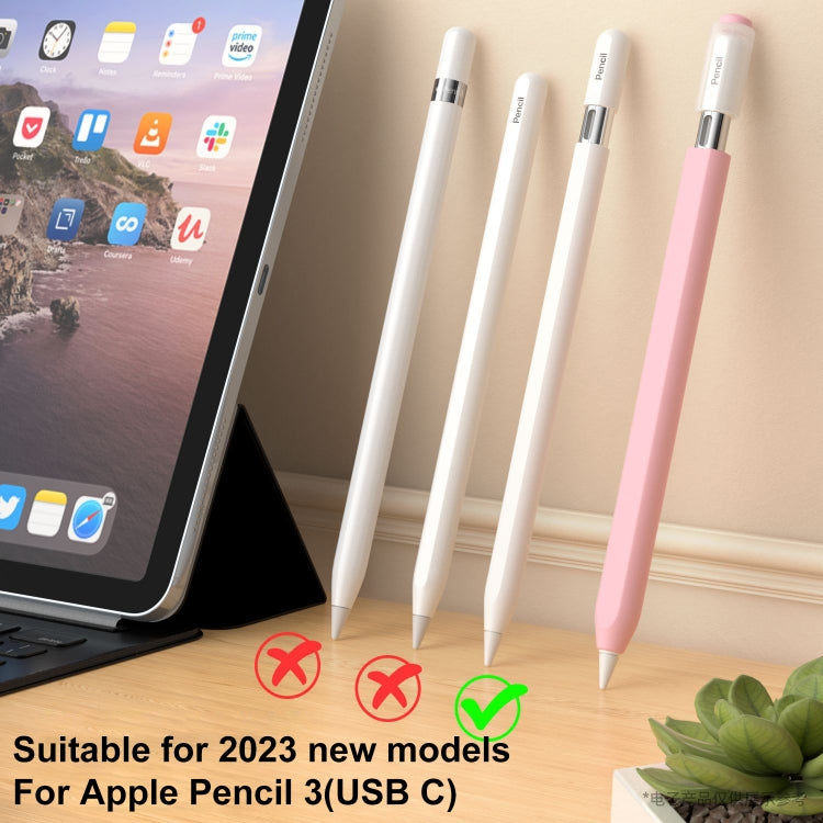 For Apple Pencil (USB-C) Transparent Jelly Stylus Protective Cover(Black)
