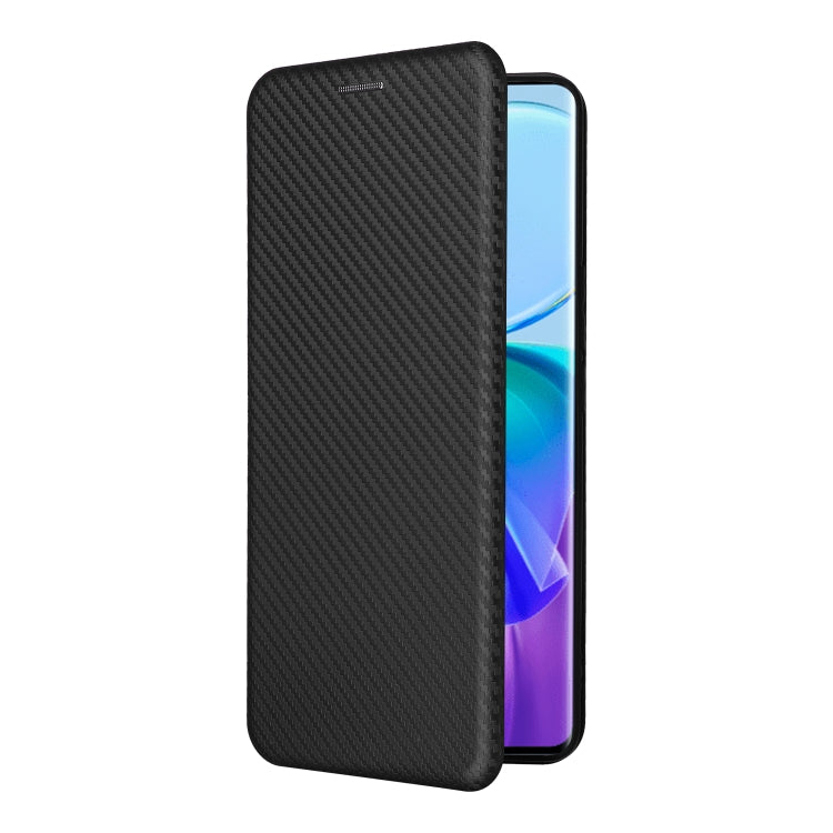 For vivo V29 Lite Carbon Fiber Texture Flip Leather Phone Case(Black)