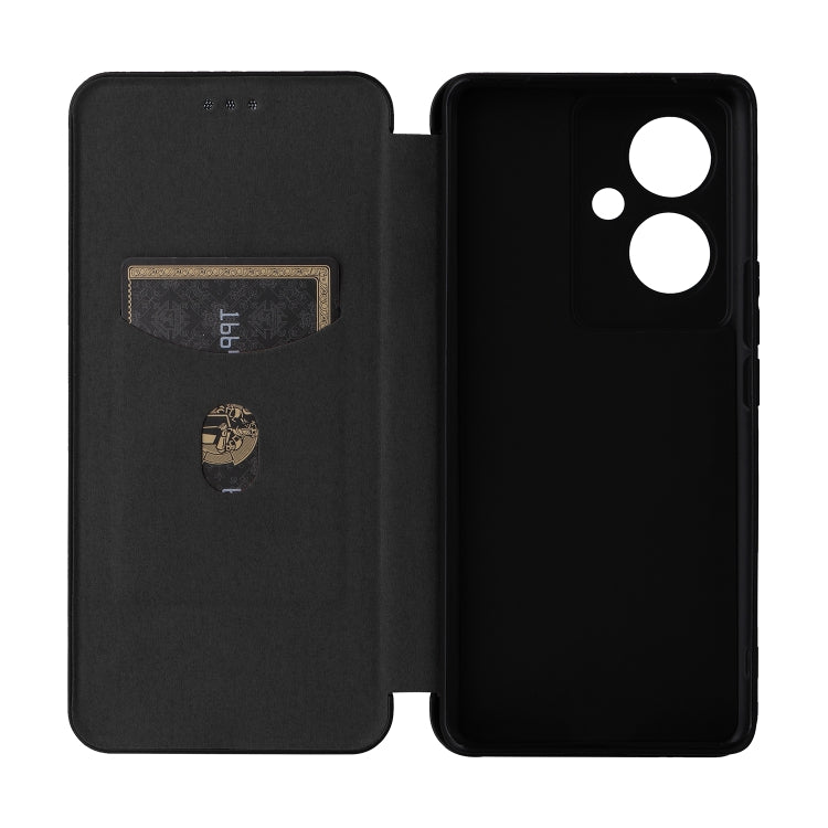 For vivo V29 Lite Carbon Fiber Texture Flip Leather Phone Case(Black)