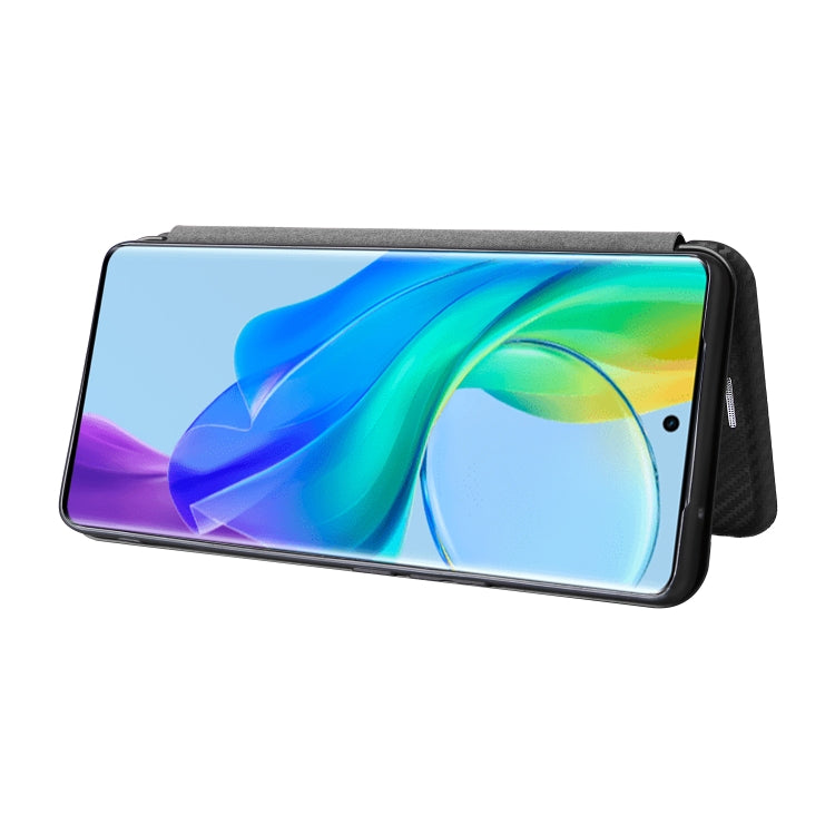 For vivo V29 Lite Carbon Fiber Texture Flip Leather Phone Case(Black)