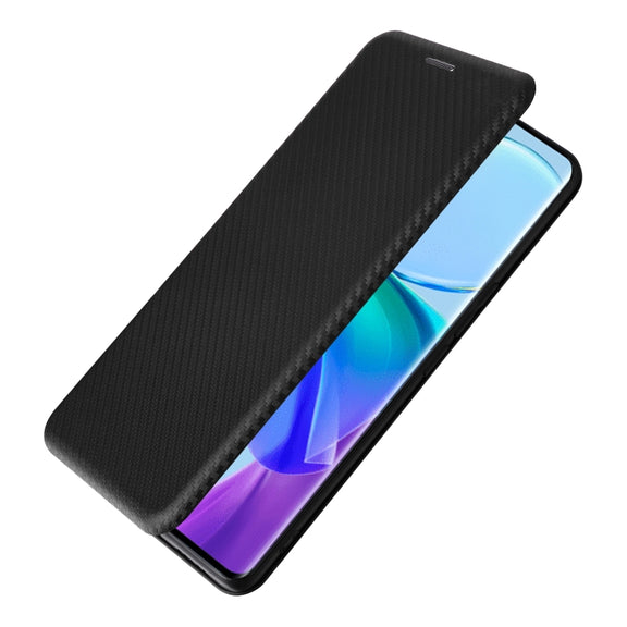 For vivo V29 Lite Carbon Fiber Texture Flip Leather Phone Case(Black)