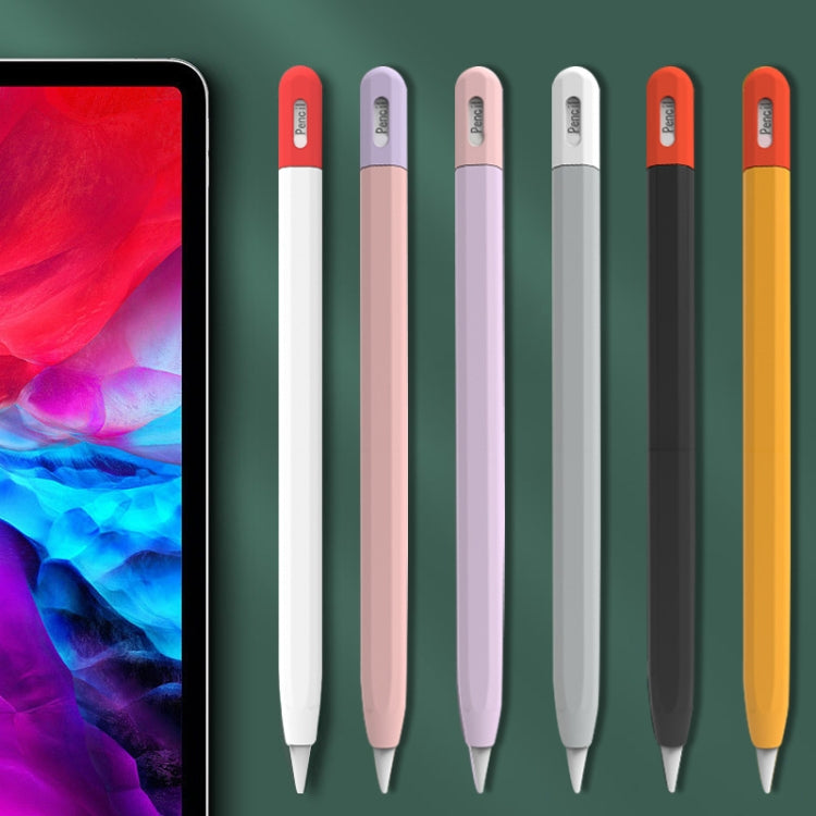 For Apple Pencil (USB-C) Stylus Pen Protective Cover with Nib Cover(Black+Red)