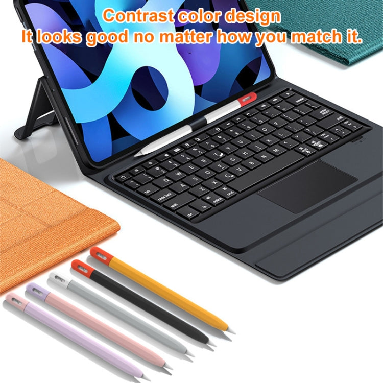 For Apple Pencil (USB-C) Stylus Pen Protective Cover with Nib Cover(Black+Red)