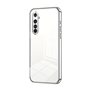 For Realme X50 Pro Transparent Plating Fine Hole Phone Case(Silver)