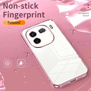 For vivo iQOO 12 Pro Transparent Plating Fine Hole Phone Case(Transparent)