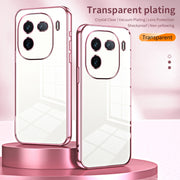 For vivo iQOO 12 Transparent Plating Fine Hole Phone Case(Black)