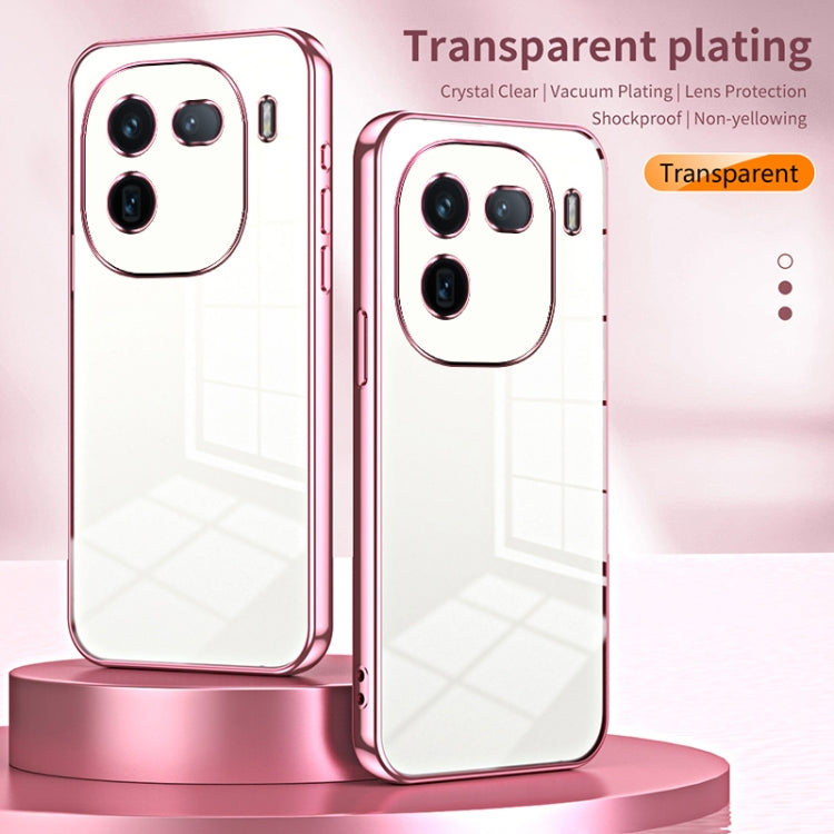 For vivo iQOO 12 Transparent Plating Fine Hole Phone Case(Black)