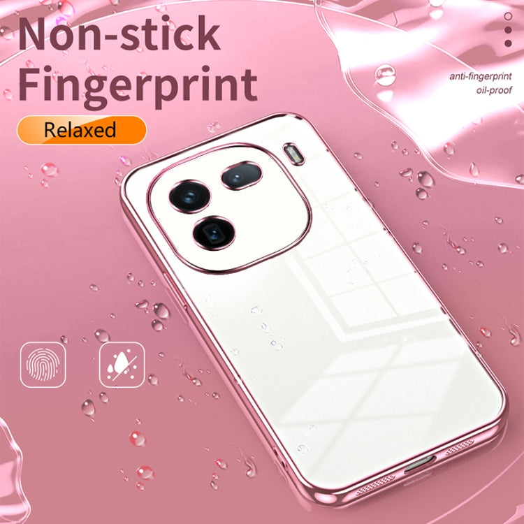 For vivo iQOO 12 Transparent Plating Fine Hole Phone Case(Black)
