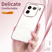For vivo iQOO 12 Transparent Plating Fine Hole Phone Case(Black)