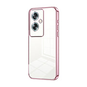 For OPPO A79 5G / A2 Transparent Plating Fine Hole Phone Case(Pink)