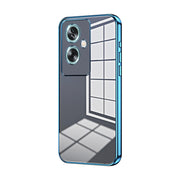 For OPPO A79 5G / A2 Transparent Plating Fine Hole Phone Case(Blue)