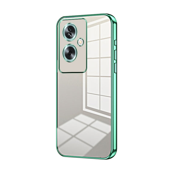 For OPPO A79 5G / A2 Transparent Plating Fine Hole Phone Case(Green)