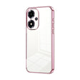 For OPPO A2m Transparent Plating Fine Hole Phone Case(Pink) - OPPO Cases by PMC TechLife | Online Shopping South Africa | PMC TechLife | Buy Now Pay Later Mobicred