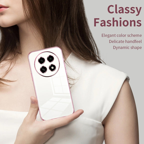 For OPPO A2 Pro Transparent Plating Fine Hole Phone Case(Blue)