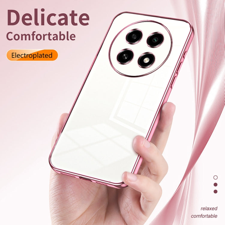 For OPPO A2 Pro Transparent Plating Fine Hole Phone Case(Green)