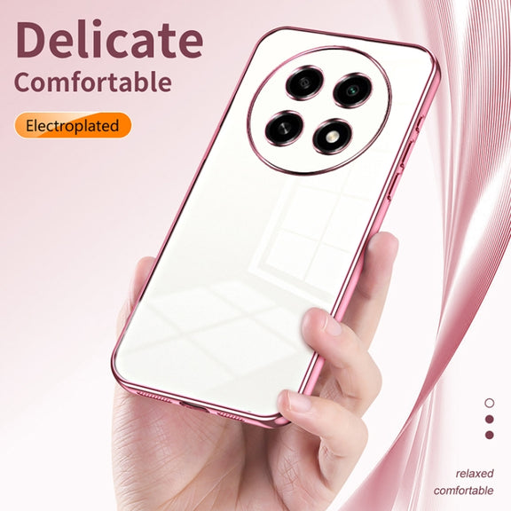 For OPPO A2 Pro Transparent Plating Fine Hole Phone Case(Green)