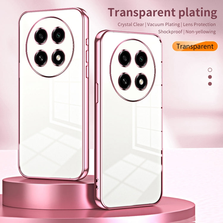 For OPPO A2 Pro Transparent Plating Fine Hole Phone Case(Silver)