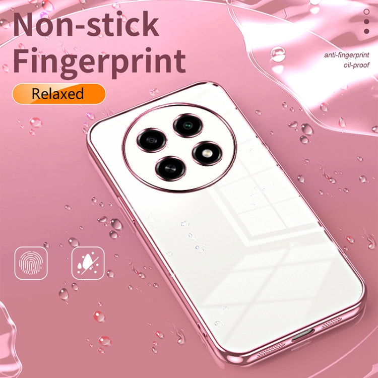 For OPPO A2 Pro Transparent Plating Fine Hole Phone Case(Silver)