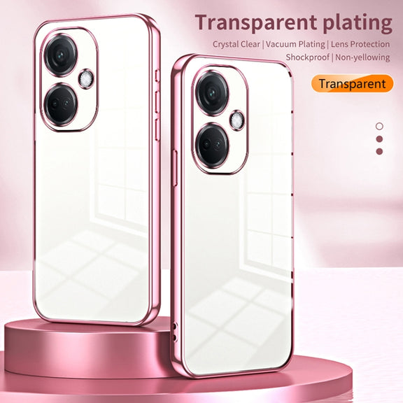 For OPPO K11 Transparent Plating Fine Hole Phone Case(Gold)