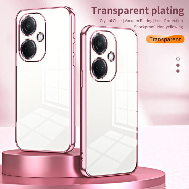 For OPPO K11 Transparent Plating Fine Hole Phone Case(Blue)