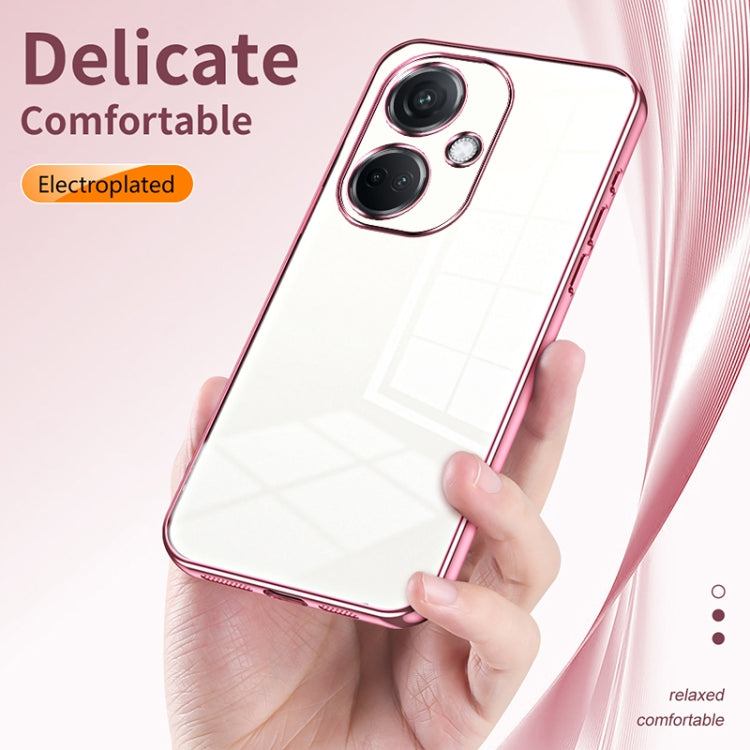 For OPPO K11 Transparent Plating Fine Hole Phone Case(Black)