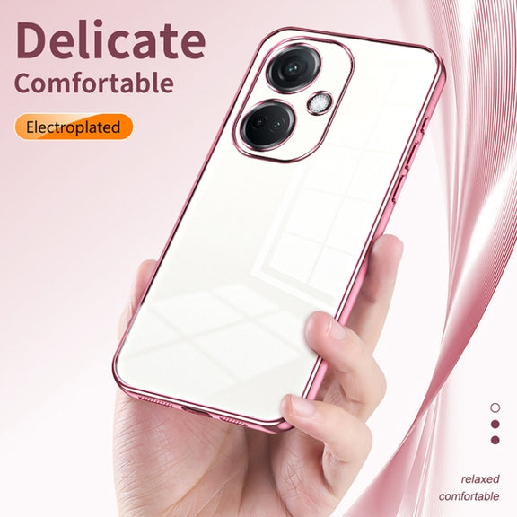 For OPPO K11 Transparent Plating Fine Hole Phone Case(Black)