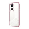 For OPPO Reno10 5G/Reno10 Pro 5G Global Transparent Plating Fine Hole Phone Case(Pink) - OPPO Cases by PMC TechLife | Online Shopping South Africa | PMC TechLife | Buy Now Pay Later Mobicred