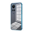 For OPPO Reno10 5G/Reno10 Pro 5G Global Transparent Plating Fine Hole Phone Case(Blue) - OPPO Cases by PMC TechLife | Online Shopping South Africa | PMC TechLife | Buy Now Pay Later Mobicred