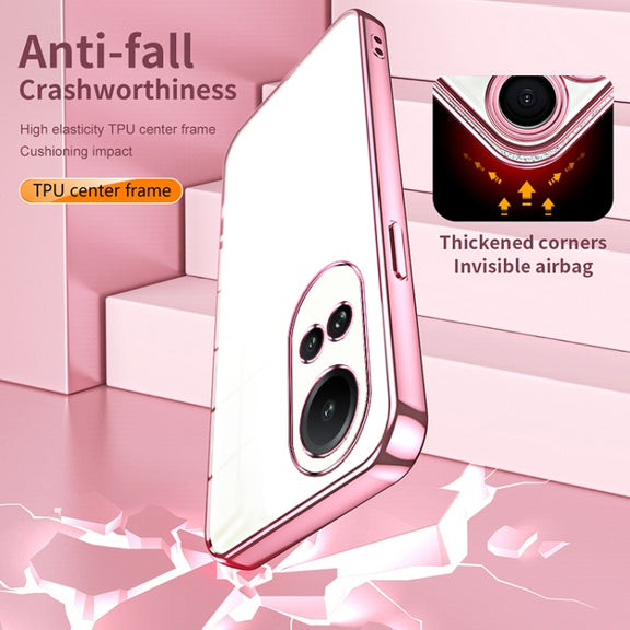 For OPPO Reno10 5G/Reno10 Pro 5G Global Transparent Plating Fine Hole Phone Case(Green)