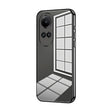 For OPPO Reno10 5G/Reno10 Pro 5G Global Transparent Plating Fine Hole Phone Case(Black) - OPPO Cases by PMC TechLife | Online Shopping South Africa | PMC TechLife | Buy Now Pay Later Mobicred