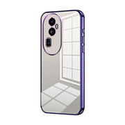For OPPO Reno10 Pro+ Transparent Plating Fine Hole Phone Case(Purple)