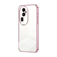 For OPPO Reno10 Pro+ Transparent Plating Fine Hole Phone Case(Pink) - OPPO Cases by PMC TechLife | Online Shopping South Africa | PMC TechLife | Buy Now Pay Later Mobicred