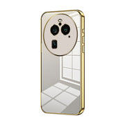 For OPPO Find X6 Pro Transparent Plating Fine Hole Phone Case(Gold)
