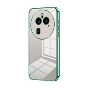 For OPPO Find X6 Pro Transparent Plating Fine Hole Phone Case(Green)