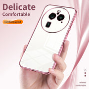 For OPPO Find X6 Pro Transparent Plating Fine Hole Phone Case(Silver)