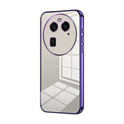 For OPPO Find X6 Transparent Plating Fine Hole Phone Case(Purple)