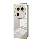 For OPPO Find X6 Transparent Plating Fine Hole Phone Case(Gold)