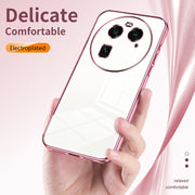For OPPO Find X6 Transparent Plating Fine Hole Phone Case(Green)