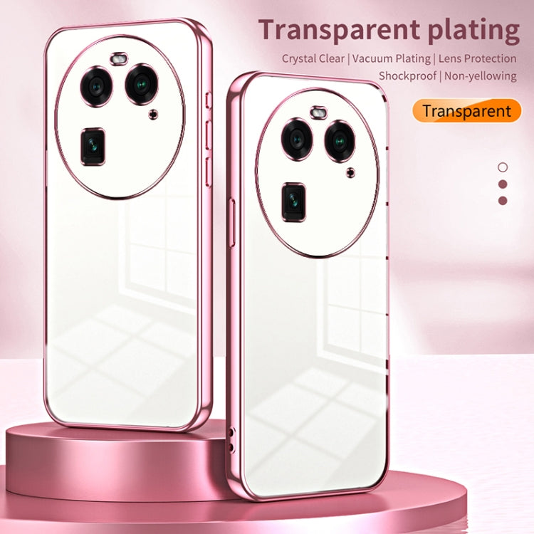 For OPPO Find X6 Transparent Plating Fine Hole Phone Case(Silver)