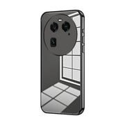 For OPPO Find X6 Transparent Plating Fine Hole Phone Case(Black)
