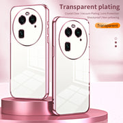 For OPPO Find X6 Transparent Plating Fine Hole Phone Case(Black)