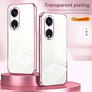 For OPPO Reno8 T 5G Transparent Plating Fine Hole Phone Case(Blue)