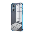 For OPPO Reno7 Z 5G / F21 Pro 5G Transparent Plating Fine Hole Phone Case(Blue) - OPPO Cases by PMC TechLife | Online Shopping South Africa | PMC TechLife | Buy Now Pay Later Mobicred