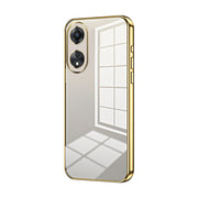 For OPPO A58 5G / A58x 5G Transparent Plating Fine Hole Phone Case(Gold)